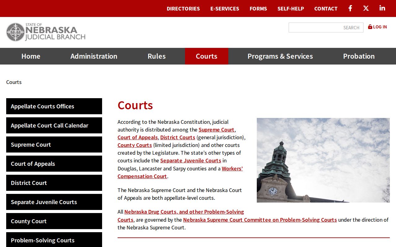 Furnas County bench warrants, Nebraska court structure information