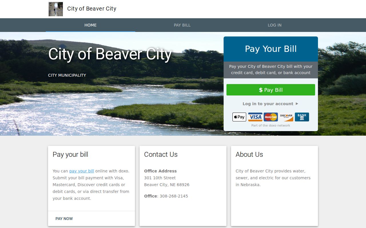 Beaver City warrant records, official city office in Furnas County